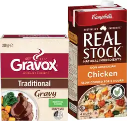 IGA Gravox Gravy Powder Mix 200g or Campbell’s Real Stock 1 Litre Selected Varieties offer