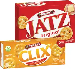 IGA Arnott’s Jatz 225g, Clix 250g or Shapes 130-190g Selected Varieties offer