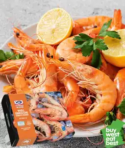 IGA Sea Harvest Whole Cooked Large Exmouth King Prawns 1kg offer