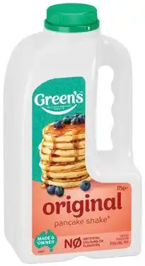 IGA Green’s Pancake Shake 325‑375g Selected Varieties offer