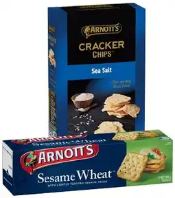 IGA Arnott’s Cracker Chips 150g, Sesame Wheat or Cheds Crackers 250g Selected Varieties offer