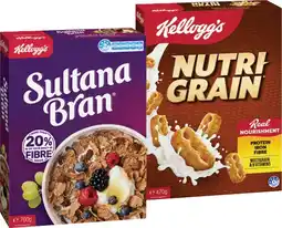 IGA Kellogg’s Nutri‑Grain 470g, Sultana Bran 700g or Special K Original 500g offer