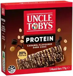IGA Uncle Tobys Protein Bars 5 Pack Selected Varieties offer