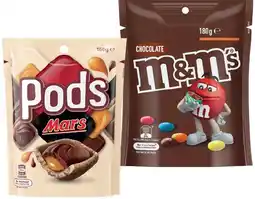 IGA M&M’s 130‑180g, Pods 160g or Maltesers 120‑140g Share Pack Selected Varieties offer