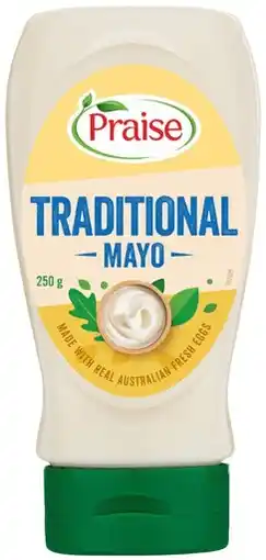 IGA Praise Traditional Squeeze Mayo 250‑280g Selected Varieties offer