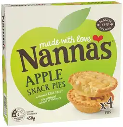 IGA Nanna’s Fruit Snack Pies 450g or Family Size Apple Pie 600g Selected Varieties offer