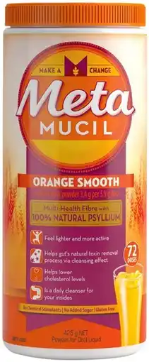 IGA Metamucil Daily Fibre Supplement Orange Smooth Powder 425g offer