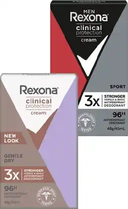 IGA Rexona Clinical Protection Antiperspirant Deodorant 45mL Selected Varieties offer