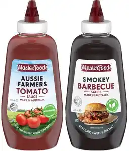 IGA Masterfoods Tomato or Barbecue Squeezy Sauces 500mL Selected Varieties offer