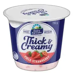 IGA Dairy Farmers Thick & Creamy Yoghurt 140‑150g Selected Varieties offer