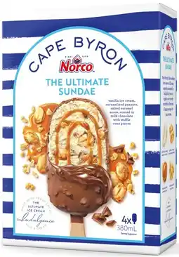 IGA Norco Cape Byron Ice Cream Sticks 4 Pack Selected Varieties offer