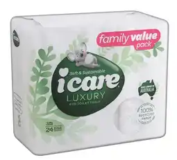 IGA Icare Luxury Eco Toilet Tissue 3 Ply 24 Pack offer