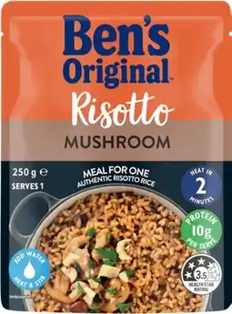 IGA Ben’s Original Mushroom Risotto 250g or Protein+ Lentils, Turmeric & Brown Rice 180g offer