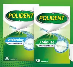 IGA Polident Daily Dentures Cleanser 3 Minute or Whitening Tablets 36 Pack offer