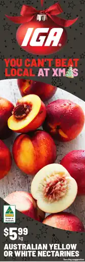 IGA Australian yellow or white nectarines offer
