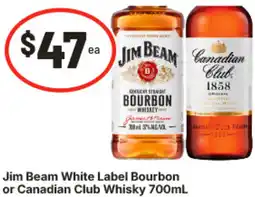 IGA Jim Beam White Label Bourbon or Canadian Club Whisky offer