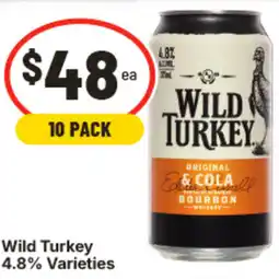 IGA Wild Turkey 4.8% Varieties offer
