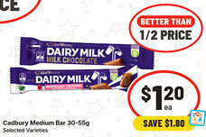 IGA Cadbury Medium Bar Selected Varieties offer