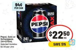 IGA Pepsi, Solo or Schweppes offer
