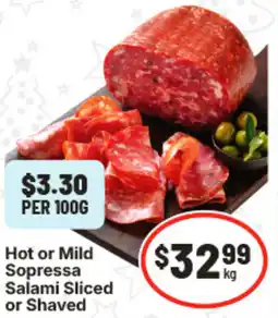 IGA Hot or Mild Sopressa Salami Sliced offer