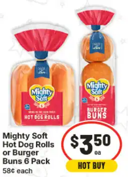 IGA Mighty Soft Hot Dog Rolls or Burger Buns offer
