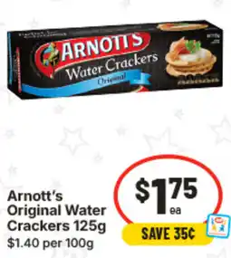 IGA Arnott's Original Water Crackers offer