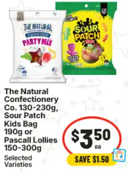 IGA The Natural Confectionery Co.Sour Patch Kids Bag or Pascall Lollies offer