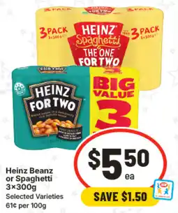 IGA Heinz Beanz or Spaghetti offer