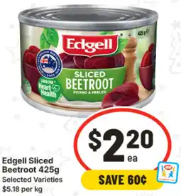 IGA Edgell Sliced Beetroot offer