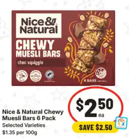 IGA Nice & Natural Chewy Muesli Bars Selected Varieties offer