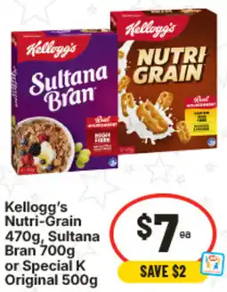 IGA Kellogg's Nutri-Grain, Sultana Bran or Special K Original offer