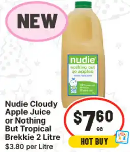 IGA Nudie Cloudy Apple Juice or Nothing But Tropical Brekkie offer