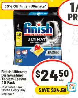 IGA Finish Ultimate Dishwashing Tablets Lemon offer