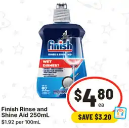 IGA Finish Rinse and Shine Aid offer