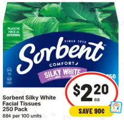 IGA Sorbent Silky White Facial Tissues offer