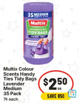 IGA Multix Colour Scents Handy Ties Tidy Bags Lavender Medium offer