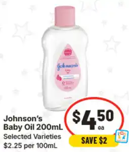 IGA Johnson's Baby Oil Selected Varieties offer