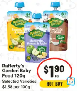 IGA Rafferty's Garden Baby Food Selected Varieties offer
