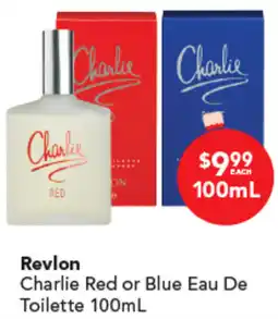 Amcal Pharmacies Revlon Charlie Red or Blue Eau De Toilette offer
