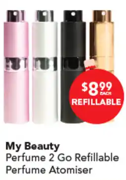 Amcal Pharmacies My Beauty Perfume 2 Go Refillable Perfume Atomiser offer