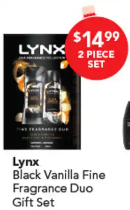 Amcal Pharmacies Lynx Black Vanilla Fine Fragrance Duo Gift Set offer