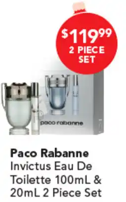 Amcal Pharmacies Paco Rabanne Invictus Eau De Toilette 2 Piece Set offer