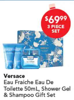 Amcal Pharmacies Versace Eau Fraiche Eau De Toilette , Shower Gel & Shampoo Gift Set offer