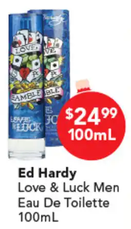 Amcal Pharmacies Ed Hardy Love & Luck Men Eau De Toilette offer