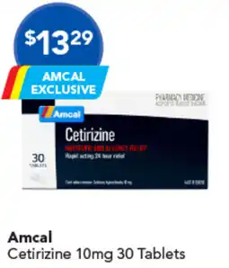 Amcal Pharmacies Amcal Cetirizine 10mg 30 Tablets offer