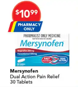 Amcal Pharmacies Mersynofen Dual Action Pain Relief 30 Tablets offer