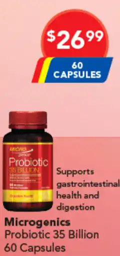 Amcal Pharmacies Microgenics Probiotic 35 Billion offer