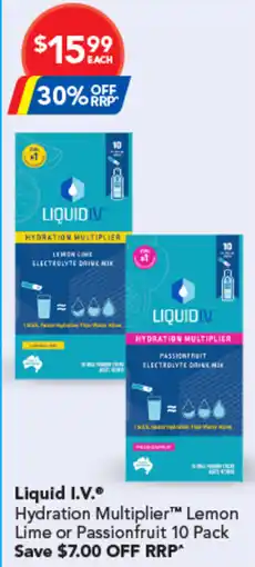 Amcal Pharmacies Liquid i.v hydration multiplier lemon line offer