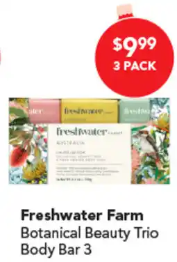 Amcal Pharmacies Freshwater Farm Botanical Beauty Trio Body Bar 3 offer