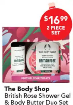 Amcal Pharmacies The Body Shop British Rose Shower Gel & Body Butter Duo Set offer